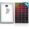 imageSereneLife 100W 12V Monocrystalline Portable Easy Mono Solar Panel Starter Kit w 3 ft 11AWG Cable Setfor Van Campers Golf Cart Car Roof Boat SLSPNL10