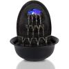 imageSereneLife Desktop Electric Water Fountain Decor w LED Illuminated Crystal Ball Accent  Indoor Outdoor Portable Tabletop Decorative Waterfall Kit Includes Submersible Pump ampamp 12V Adapter