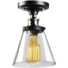 imageSereneLife Home Lighting Fixture  65 x 60 Dome Shaped Sculpted Glass Lamp Shade Compact Ceiling Light Accent Semi Flush Mount with ETL Rated Single Screwin Bulb Socket SLLMP3106