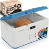 imageSereneLife Lockable Storage Box 7 Gallon Capacity Storage Trunk with Combination Lock Locking Container Bin for OrganizationBlue and White