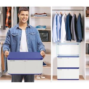 imageSereneLife Lockable Storage Box 7 Gallon Capacity Storage Trunk with Combination Lock Locking Container Bin for OrganizationBlue