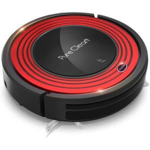 imageSereneLife Robot Vacuum Cleaner and Dock  1500pa Suction w Scheduling Activation and Charging Dock  Robotic Auto Home Cleaning for Carpet Hardwood Floor Pet Hair  Pure Clean PUCRC95 RedRed