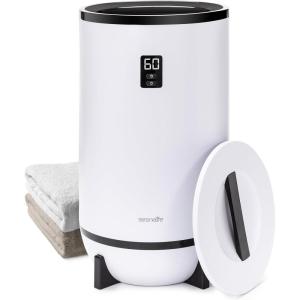 imageSereneLife Single Touch Towel and Blanket Warmer with Fragrant Disc Holder and LED Ring Red Perfect Size for Two Large Bath Towels Automatically Shut off Feature CherryBlack