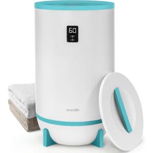 imageSereneLife Single Touch Towel and Blanket Warmer with Fragrant Disc Holder and LED Ring Red Perfect Size for Two Large Bath Towels Automatically Shut off Feature CherryBlue