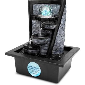 imageSereneLife Tabletop Water Fountain Home Decor Soothing Sound Machine with Automatic Pump Zen Relaxing Decor for Meditation Perfect Holiday Thanksgiving Christmas Gift 11quot Tall3Tier