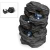 imageSereneLife 4Tier Water Fountain Decoration  Cool Indoor Outdoor Portable Electric Tabletop Decorative Zen Meditation Waterfall Decor Kit w LED Submersible Pump and Adapter  SLTWF15LED