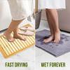 imageSereneLife Bamboo Bath Mat 235 x 18 Heavy Duty Natural Wood Bathroom or Shower Floor Foot Platform with Elevated Design for Water Evaporation and Non Slip Rubber Feet for Indoor Outdoor UseWood Legacy