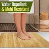 imageSereneLife Bamboo Bath Mat Floor Rug  Waterproof and Weather Resistant Natural Wood Bathroom Shower Foot Carpet with MultiPanel Strip Foldable Roll Up Non Slip Fabric for Indoor Use  SLFBMT20