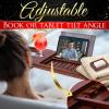 imageSereneLife Bamboo Bathtub Caddy with Luxury Gift Box and Red Gifting Ribbon Extendable ampamp Adjustable Tray with DeviceBook Holder with Removable Trays for Bath Accessories Stain Brown
