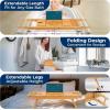 imageSereneLife Bath Caddy Breakfast Tray Combo  Natural Bamboo Wood Waterproof Tub and Bed with Folding SlideOut Arms Device Grooves Wine Glass Soap Holder2 Folding  Soft Back  Gift Set