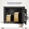 imageSereneLife Electronic Safe Box  Heavy Duty 138 x 98 Lockbox  Digital Keypad Code ampamp 2 Key access  Small Money Safe for Home ampamp Office  Secure Cash Jewelry Valuables  Wall ampamp Floor Mountable