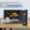 imageSereneLife Electronic Safe Box  Heavy Duty Money Safe  Digital Touch Pad Lockbox with Code and 2 Keys  Small Safe Box for Home or Office Secure Cash Jewelry Firearms  138 x 98 Black