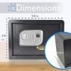 imageSereneLife Electronic Safe Box  Heavy Duty Money Safe  Digital Touch Pad Lockbox with Code and 2 Keys  Small Safe Box for Home or Office Secure Cash Jewelry Firearms  138 x 98 Black