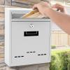 imageSereneLife Modern Wall Mount Lockable MailboxOutdoor Galvanized Metal Key Large CapacityCommercial Rural Home Decorative ampampOffice Business Parcel Box Packages SLMAB04White102 x 122 x 36