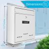imageSereneLife Modern Wall Mount Lockable MailboxOutdoor Galvanized Metal Key Large CapacityCommercial Rural Home Decorative ampampOffice Business Parcel Box Packages SLMAB04White102 x 122 x 36