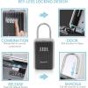 imageSereneLife Padlock Key Safe Security Box  Realtor Hanging Steel Metal Coded Key Holder Keeper Cabinet w 4Digit Combination Code Lock Up to 5 Spare Door Keys Storage Home Safety Use  SereneLife SLSFKEY27