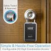 imageSereneLife Padlock Key Safe Security Box  Realtor Hanging Steel Metal Coded Key Holder Keeper Cabinet w 4Digit Combination Code Lock Up to 5 Spare Door Keys Storage Home Safety Use  SereneLife SLSFKEY27