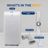 imageSereneLife Small Air Conditioner Portable 10000 BTU with Builtin Dehumidifier  Portable AC unit for rooms up to 450 sq ft  Remote Control Window Mount Exhaust Kit12 000 BTU