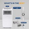 imageSereneLife Small Air Conditioner Portable 10000 BTU with Builtin Dehumidifier  Portable AC unit for rooms up to 450 sq ft  Remote Control Window Mount Exhaust Kit10 000 BTU
