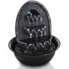 imageSereneLife 3Tier Desktop Electric Water Fountain Decor w LED  Indoor Outdoor Portable Tabletop Decorative Zen Meditation Waterfall Kit Includes Submersible Pump ampamp 12V Power Adapter SLTWF61LED