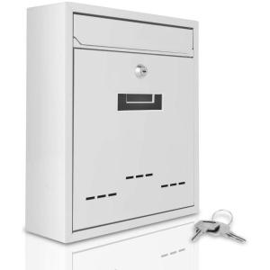 imageSereneLife Modern Wall Mount Lockable MailboxOutdoor Galvanized Metal Key Large CapacityCommercial Rural Home Decorative ampampOffice Business Parcel Box Packages SLMAB04White102 x 122 x 36