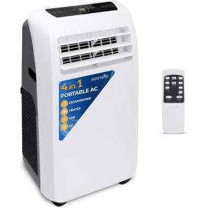 imageSereneLife Small Air Conditioner Portable 10000 BTU with Builtin Dehumidifier  Portable AC unit for rooms up to 450 sq ft  Remote Control Window Mount Exhaust Kit10 000 BTU  HEAT