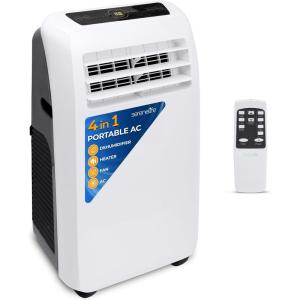 imageSereneLife Small Air Conditioner Portable 10000 BTU with Builtin Dehumidifier  Portable AC unit for rooms up to 450 sq ft  Remote Control Window Mount Exhaust Kit12 000 BTU  HEAT