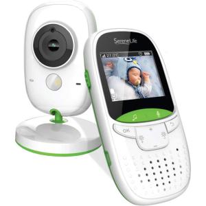 imageSereneLife USA Video Baby Monitor  Upgraded 850 Wireless Long Range Camera Night Vision Temperature Monitoring and Portable 2 Color Screen with Clip  SLBCAM105 GreenGreen