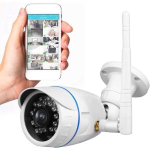 imageSereneLife Wireless Outdoor IP Security Camera 1080p HD WiFi ampamp Ethernet Surveillance Wide Angle Cam with Audio Motion Detect Night Vision