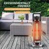 imageSereneLife Infrared Patio Heater Electric Patio Heater 900 W IndoorOutdoor Heaters for Patio Restaurant Backyard Garage Decks SilverBlack