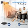 imageSereneLife Infrared Patio Heater Electric Patio Heater for IndoorOutdoor Use Portable Stand Heater with Remote Control 1500 W for Restaurant Patio Backyard Garage Decks BlackBlack