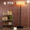 imageSereneLife Infrared Patio Heater Electric Patio Heater for IndoorOutdoor Use Portable Stand Heater with Remote Control 1500 W for Restaurant Patio Backyard Garage Decks BlackOff Black