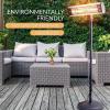 imageSereneLife Infrared Patio Heater Electric Patio Heater for IndoorOutdoor Use Portable Stand Heater with Remote Control 1500 W for Restaurant Patio Backyard Garage Decks BlackOff Black