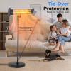 imageSereneLife Infrared Patio Heater Electric Patio Heater for IndoorOutdoor Use Portable Stand Heater with Remote Control 1500 W for Restaurant Patio Backyard Garage Decks BlackBlack