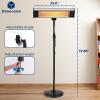 imageSereneLife Infrared Patio Heater Electric Patio Heater for IndoorOutdoor Use Portable Stand Heater with Remote Control 1500 W for Restaurant Patio Backyard Garage Decks BlackBlack