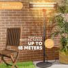 imageSereneLife Infrared Patio Heater Electric Patio Heater for IndoorOutdoor Use Portable Stand Heater with Remote Control 1500 W for Restaurant Patio Backyard Garage Decks BlackOff Black