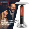 imageSereneLife Infrared Patio Heater Electric Patio Heater for IndoorOutdoor Use Portable Table Heater with Remote Control 1500 W for Restaurant Patio Backyard Garage Decks Off Black