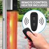imageSereneLife Infrared Patio Heater Electric Patio Heater for IndoorOutdoor Use Portable Table Heater with Remote Control 1500 W for Restaurant Patio Backyard Garage Decks Off Black