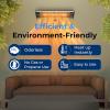 imageSereneLife Infrared Patio Heater Wall Mounted Electric Patio Heater with Remote Control 1500 W IndoorOutdoor Heaters for Patio Restaurant Backyard Garage Decks SilverOff Black