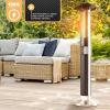 imageSereneLife Patio Heater Cover for SLOHT42 Infrared Outdoor Electric Space Heater Heavy Duty Propane Heater Cover Durable Tearproof Waterproof Dustproof WindSunlightSnow ResistantBlack