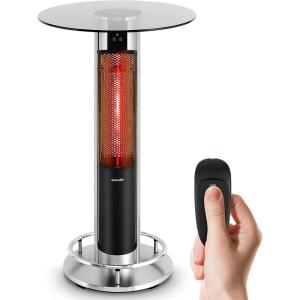 imageSereneLife Infrared Patio Heater Electric Patio Heater for IndoorOutdoor Use Portable Table Heater with Remote Control 1500 W for Restaurant Patio Backyard Garage Decks Off Black