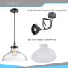 imageSereneLife Home Lighting Fixture  709 Adjustable Pendant Hanging Ceiling Light with 133 Glass Dome Shaped Sculpted Vintage Traditional Lamp Shade Sculpted and Screwin Bulb Socket SLLMP3112