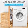 imageSerenelifeHome 2 Tier Fold Out Floor Standing Bathroom Storage Tower Shelf Collapsible Hamper Shelves Bamboo Wooden Drawers Small Ladder Organizer Shelving Corner Stand Unit for Bedroom Laundry Room