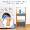 imageSerenelifeHome 2 Tier Fold Out Floor Standing Bathroom Storage Tower Shelf Collapsible Hamper Shelves Bamboo Wooden Drawers Small Ladder Organizer Shelving Corner Stand Unit for Bedroom Laundry Room