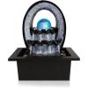 imageSereneLife Desktop Electric Water Fountain Decor w LED Illuminated Crystal Ball Accent  Indoor Outdoor Portable Tabletop Decorative Waterfall Kit Includes Submersible Pump ampamp 12V Adapter  SLTWF74LED