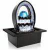 imageElectric Tabletop Water Fountain Decoration  2Tier Indoor Outdoor Portable Desktop Decorative Waterfall Kit wLED Illuminated Crystal Ball Accent Include Submersible Pump 12V Adapter  SereneLife
