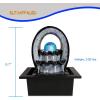 imageElectric Tabletop Water Fountain Decoration  2Tier Indoor Outdoor Portable Desktop Decorative Waterfall Kit wLED Illuminated Crystal Ball Accent Include Submersible Pump 12V Adapter  SereneLife