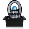 imageElectric Tabletop Water Fountain Decoration  2Tier Indoor Outdoor Portable Desktop Decorative Waterfall Kit wLED Illuminated Crystal Ball Accent Include Submersible Pump 12V Adapter  SereneLife