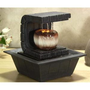 imageSereneLife 2Tier Water Fountain Decoration  Cool Indoor Outdoor Portable Electric Tabletop Decorative Zen Meditation Waterfall Decor Kit wLED Submersible Pump and Adapter  SLTWF35LED