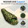 imageSereneLife 0 Degree Mummy Sleeping Bag  MilitaryStyle Lightweight ampamp Waterproof for Extreme Cold Stays Warm in 510F NoSnag Zipper Compact Carry Bag ampamp Travel Pillow for Camping ampamp BackpackingCamouflage